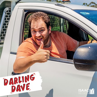 Darling Dave in his ute taking rubbish to the waste management facility