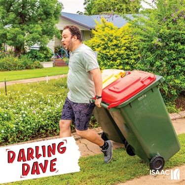 Darling Dave running the bins down to the street